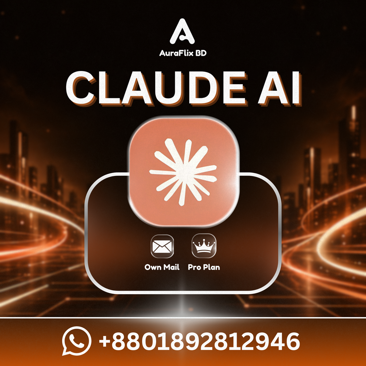 Claude AI Pro subscription from AuraFlix BD with own-email activation and Pro plan